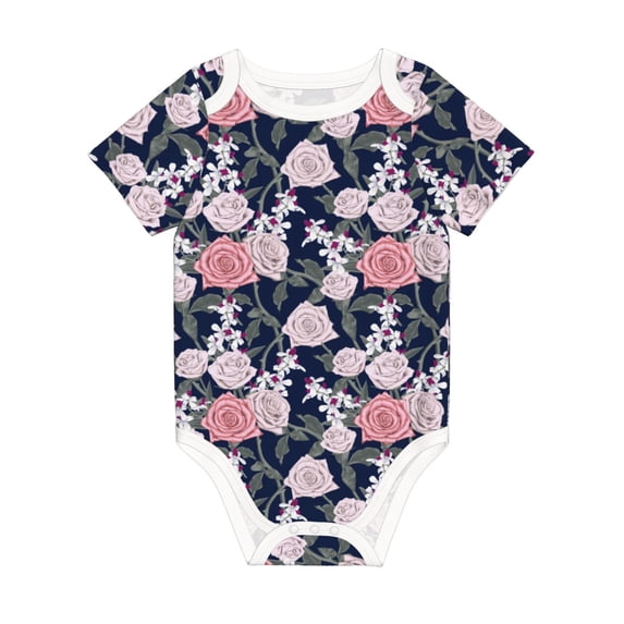 Rocae Rose Flowers for Baby Climbing Clothes Soft Baby Romper for Active Infants Comfortable and Breathable Crawling Jumpsuit Unisex Baby Outfit 3 Months