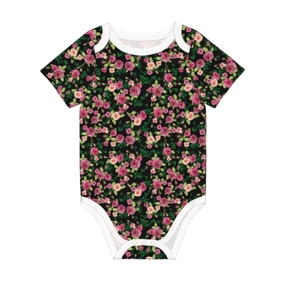 Rocae Rose Flowers for Baby Climbing Clothes Soft Baby Romper for Active Infants Comfortable and Breathable Crawling Jumpsuit Unisex Baby Outfit 9M