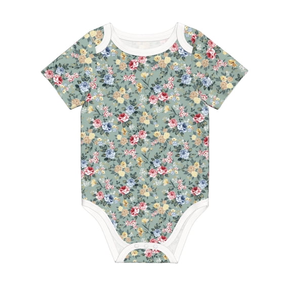 Rocae Rose Flowers for Baby Climbing Clothes Soft Baby Romper for Active Infants Comfortable and Breathable Crawling Jumpsuit Unisex Baby Outfit 9M