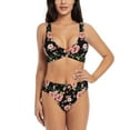 thumbnail image 1 of Rocae Rose Flowers for Bikini Set for Women Two Piece Sexy High Swimsuits Split Crossover Bikini XX-Large, 1 of 9