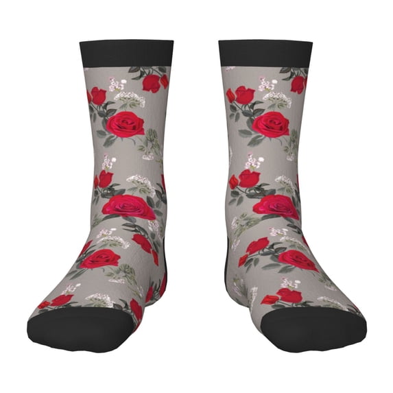 Rocae Rose Flowers for Girls Boys Crew Socks,Children's Socks, Kids Socks, Toddler Socks: Daily Wear with Kids School Uniform
