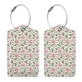 thumbnail image 1 of Rocae Rose Flowers for Leather Luggage Baggage Tags ID Label Privacy Cover ID Label with Stainless Steel Loop and Address Card, 1 of 5