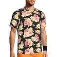 thumbnail image 1 of Rocae Rose Flowers for Men's Mesh Quick-Dry Short Sleeve Workout T-Shirt,Mens Crew Neck Tee Lightweight Soft Classic T Shirts Medium, 1 of 1