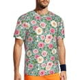 thumbnail image 1 of Rocae Rose Flowers for Men's Mesh Quick-Dry Short Sleeve Workout T-Shirt,Mens Crew Neck Tee Lightweight Soft Classic T Shirts XX-Large, 1 of 9