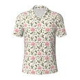 thumbnail image 1 of Rocae Rose Flowers for Men's Short Sleeve Polo Shirt, Quick Drying Performance Moisture Wicking Sports Men's Golf Shirt 4X-Large, 1 of 9