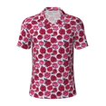 thumbnail image 1 of Rocae Rose Flowers for Men's Short Sleeve Polo Shirt, Quick Drying Performance Moisture Wicking Sports Men's Golf Shirt X-Large, 1 of 9