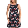 thumbnail image 1 of Rocae Rose Flowers for Sleeveless Dresses Summer Casual Ruffle Sleeveless Cute Crew Neck Flowy Dress with Pockets, 1 of 7