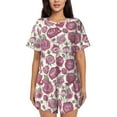 thumbnail image 1 of Rocae Rose Flowers for Two Piece Sleepwear Pajamas Sets for Women Soft Short-Sleeved Pjs with Lounge Shorts Small, 1 of 9