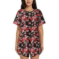 thumbnail image 1 of Rocae Rose Flowers for Two Piece Sleepwear Pajamas Sets for Women Soft Short-Sleeved Pjs with Lounge Shorts X-Large, 1 of 1