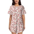 thumbnail image 1 of Rocae Rose Flowers for Two Piece Sleepwear Pajamas Sets for Women Soft Short-Sleeved Pjs with Lounge Shorts XX-Large, 1 of 1