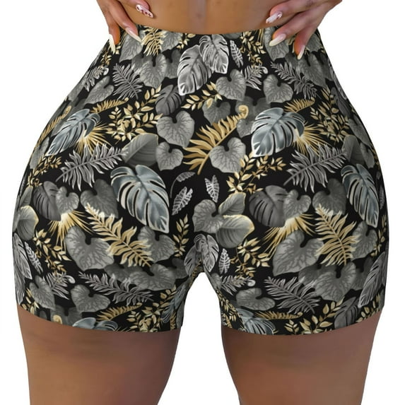 Rocae Rose Flowers for Women's Quick-Dry Running Shorts,Ladies Active Athletic Apparel Yoga Workout Gym Running Volleyball Spandex Shorts X-Large