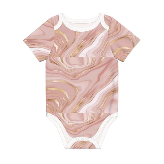 Rocae Rose Gold Glitter Splatter for Baby Climbing Clothes Soft Baby Romper for Active Infants Comfortable and Breathable Crawling Jumpsuit Unisex Baby Outfit 6 Months