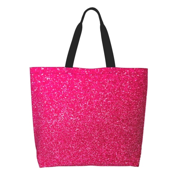 Rocae Rose Red Glitter for Big Capacity Shoulder Bag with Pockets,Tote Bag for Women Handbag