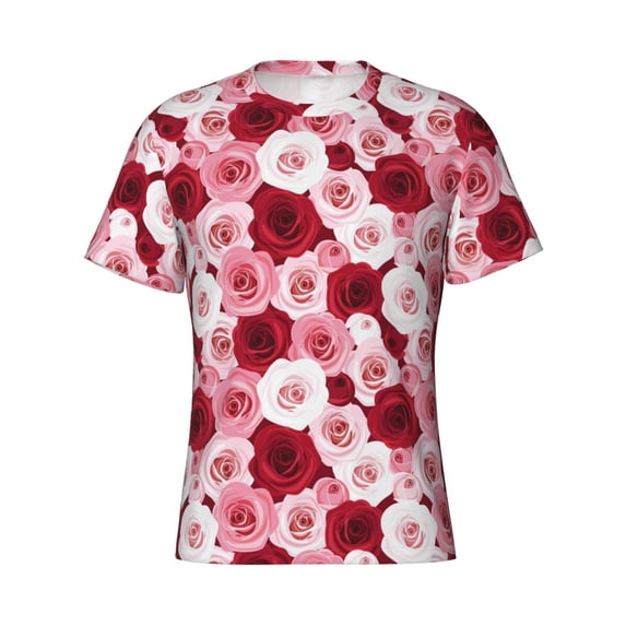 Rocae Rose for Men's Moisture-Wicking Crew Tee - T-Shirt for Sports, Outdoor Activities, and Casual WearMedium