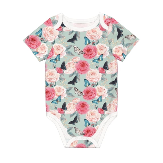 Rocae Roses and Butterflies for Baby Climbing Clothes Soft Baby Romper for Active Infants Comfortable and Breathable Crawling Jumpsuit Unisex Baby Outfit 18 Months