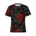 thumbnail image 1 of Rocae Roses for Men's Moisture-Wicking Crew Tee - T-Shirt for Sports, Outdoor Activities, and Casual WearSmall, 1 of 9