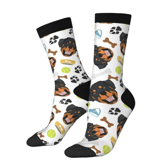 Rocae Rottweiler for Adult Socks Casual Athletic Stretchy Loose Socks for Women Men Non-Slip Middle Tube Socks