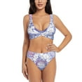 thumbnail image 1 of Rocae Round Snow Merry Christmas for Bikini Set for Women Two Piece Sexy High Swimsuits Split Crossover Bikini Medium, 1 of 9