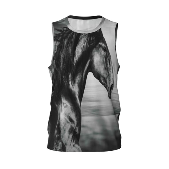 Rocae Running Horse for Men's Basketball Jersey Lightweight and Breathable Athletic Tank Top,Quick-Drying Sports Jersey