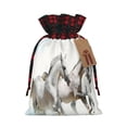 thumbnail image 1 of Rocae Running White Horses Print Christmas Drawstring Linen Gift Bag with Drawstrings Treat Bag Goody Present Bags for Christmas Party Favor, 1 of 8