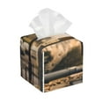 thumbnail image 1 of Rocae Rustic French Signpost for High-grade Leather Tissue Box,Office Tissue Box,Tissue Box Cover Square 5.2×5.2×5.2, 1 of 7