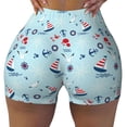 thumbnail image 1 of Rocae Sailboats Anchors for Women's Quick-Dry Running Shorts,Ladies Active Athletic Apparel Yoga Workout Gym Running Volleyball Spandex Shorts XX-Large, 1 of 9