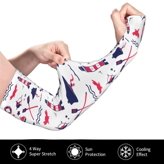 Rocae Sailing Marine Travel for Sports Cooling Arm Compression Sleeves for Men Women Teenager,Breathable,Outdoor Essentials Sun Protection Arm Sleeves