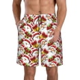 thumbnail image 1 of Rocae Santa Claus bells Snowman for Men's Beach Shorts Casual Elastic Waist Drawstring Summer Beach Shorts,S-3XL-3X-Large, 1 of 6