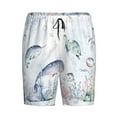 thumbnail image 1 of Rocae Sea Animals for Men's Soft Sleep Pajama Shorts, Waistband and Pockets, 1 of 9