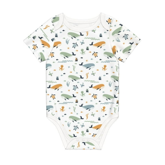 Rocae Sea Creatures for Baby Climbing Clothes Soft Baby Romper for Active Infants Comfortable and Breathable Crawling Jumpsuit Unisex Baby Outfit 12 Months