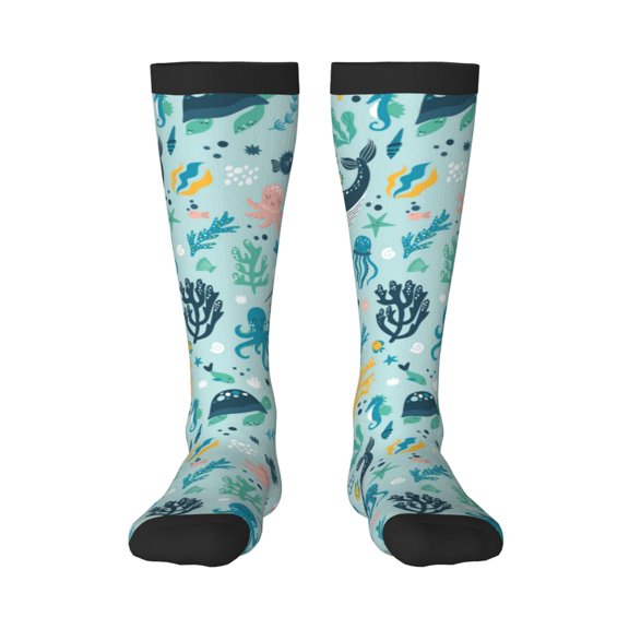 Rocae Sea Life for Novelty Casual compression Socks For Women Men Contrast Color Stockings