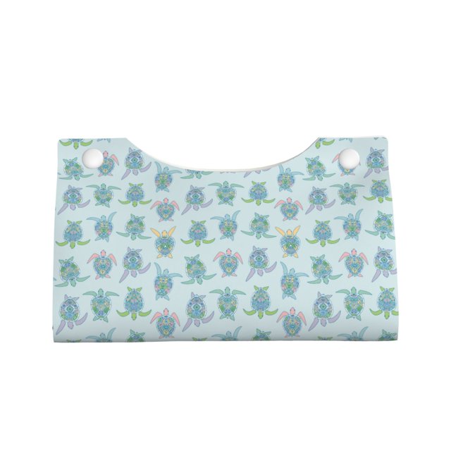 Rocae Sea Turtle Print Long Tissue Box Lid Durable Leather Tissue Box