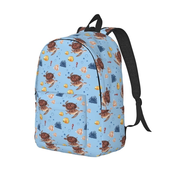Rocae Sea Turtle for Durable Canvas Backpack Leisure Large Bag Travel Rucksack Multi-function Backpack Medium