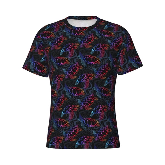 Rocae Sea Turtle for Men's Moisture-Wicking Crew Tee - T-Shirt for Sports, Outdoor Activities, and Casual WearLarge