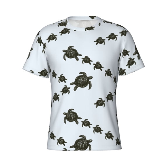 Rocae Sea Turtle for Men's Moisture-Wicking Crew Tee - T-Shirt for Sports, Outdoor Activities, and Casual WearX-Large