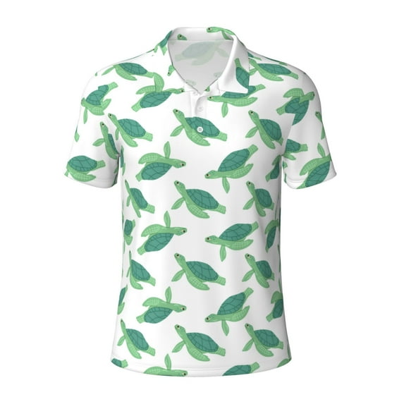 Rocae Sea Turtle for Men's Short Sleeve Polo Shirt, Quick Drying Performance Moisture Wicking Sports Men's Golf Shirt XX-Large