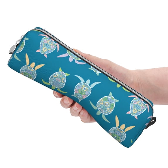 Rocae Sea Turtle for Pen and Marker Pouch with Zipper for Men and Women, Stationery Bag Pen Holder for Work and Office