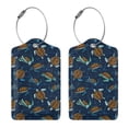 thumbnail image 1 of Rocae Sea Turtles Swimming for Leather Luggage Baggage Tags ID Label Privacy Cover ID Label with Stainless Steel Loop and Address Card, 1 of 5
