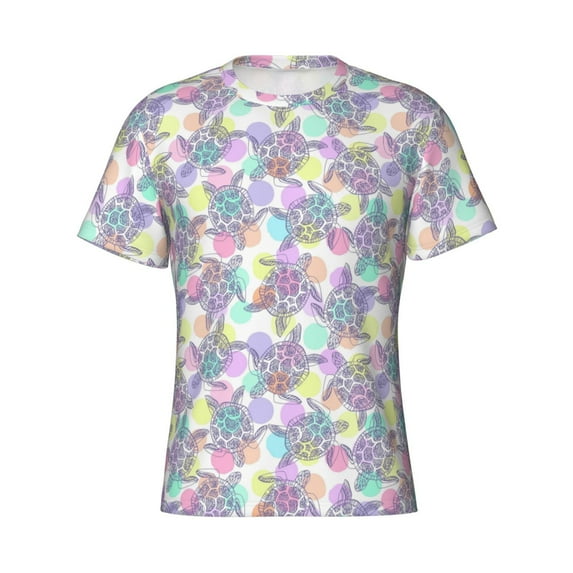 Rocae Sea Turtles for Men's Moisture-Wicking Crew Tee - T-Shirt for Sports, Outdoor Activities, and Casual WearX-Large