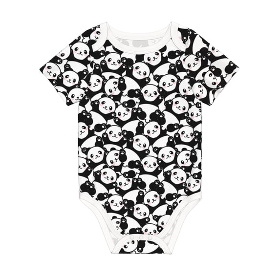 Rocae Seamless Pattern Cute Panda for Baby Climbing Clothes Soft Baby Romper for Active Infants Comfortable and Breathable Crawling Jumpsuit Unisex Baby Outfit 6 Months