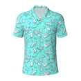 thumbnail image 1 of Rocae Seashell And Starfish for Men's Short Sleeve Polo Shirt, Quick Drying Performance Moisture Wicking Sports Men's Golf Shirt Large, 1 of 9
