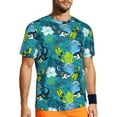 thumbnail image 1 of Rocae Shark And Leaves for Men's Mesh Quick-Dry Short Sleeve Workout T-Shirt,Mens Crew Neck Tee Lightweight Soft Classic T Shirts 4X-Large, 1 of 9