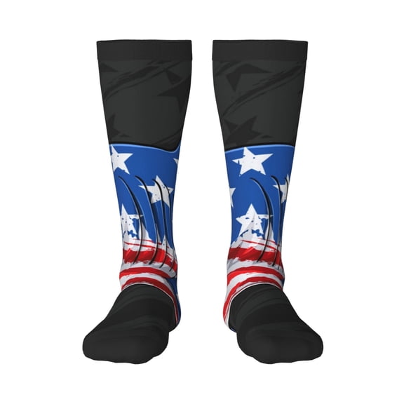 Rocae Shark With USA Flag for Novelty Casual compression Socks For Women Men Contrast Color Stockings