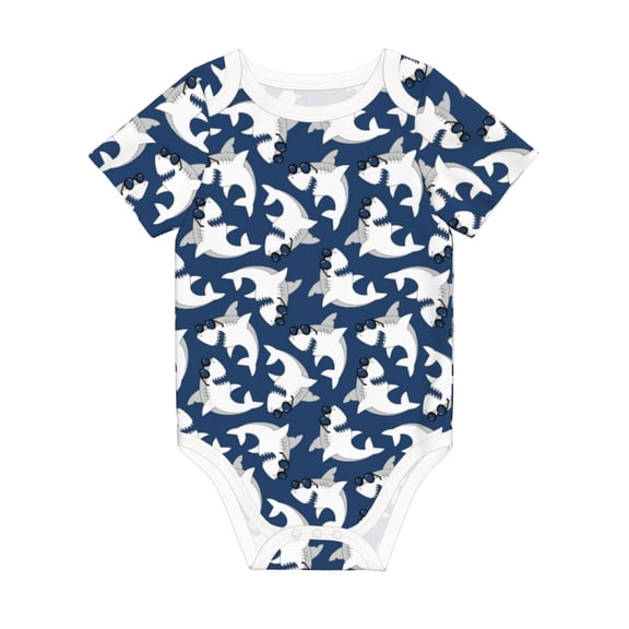 Rocae Shark for Baby Climbing Clothes Soft Baby Romper for Active Infants Comfortable and Breathable Crawling Jumpsuit Unisex Baby Outfit 3 Months
