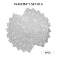 thumbnail image 1 of Rocae Silver Glitter Printed Heat Resistant Place Mats,Classic Hemstitch Cloth Fabric Placemats Imitation Linen Place Mat Table Mats 18x12 inch, 1 of 9