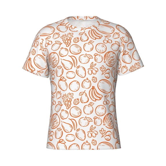 Rocae Simple Fruit for Men's Moisture-Wicking Crew Tee - T-Shirt for Sports, Outdoor Activities, and Casual Wear