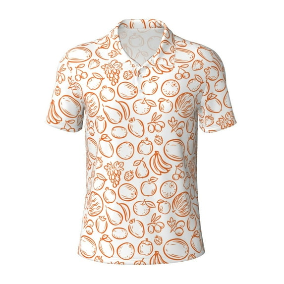 Rocae Simple Fruit for Men's Short Sleeve Polo Shirt, Quick Drying Performance Moisture Wicking Sports Men's Golf Shirt 3X-Large