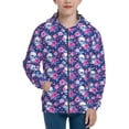 thumbnail image 1 of Rocae Skull Flower for Zip Up Hoodies for Teen Sweatshirt with Hood-Medium, 1 of 6