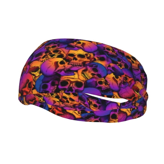 Rocae Skull for Sweatbands Sports Headband for Men and Women,Fashion Sweat Bands Headbands for Running,Cycling,Football, Yoga, Fitness