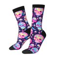 thumbnail image 1 of Rocae Skull mushroom colorful cute for Adult Socks Casual Athletic Stretchy Loose Socks for Women Men Non-Slip Middle Tube Socks, 1 of 6